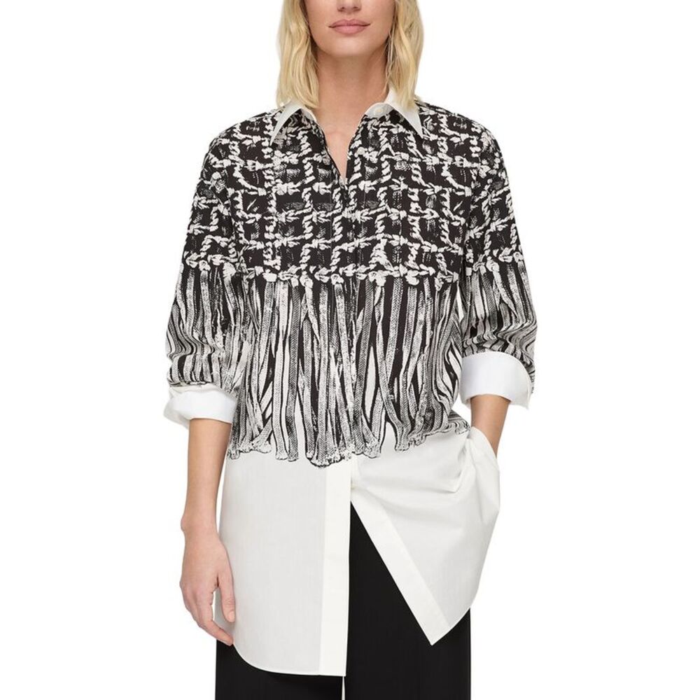 Lafayette 148 New York Womens Oversized Shirt